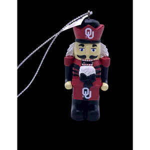 OU Nutcracker Christmas Ornament University of Oklahoma Sooners NEW Foco 3" Fig